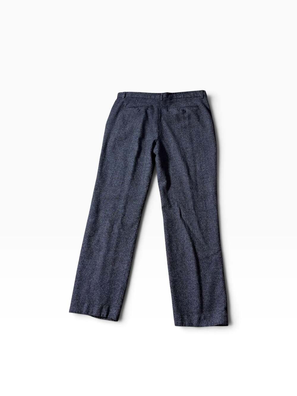 Calvin Klein Men’s Wool Blend Tweed Dress Pants 36x32 Navy Flat Front Trousers